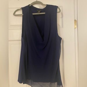 deep navy blue rayon blouse